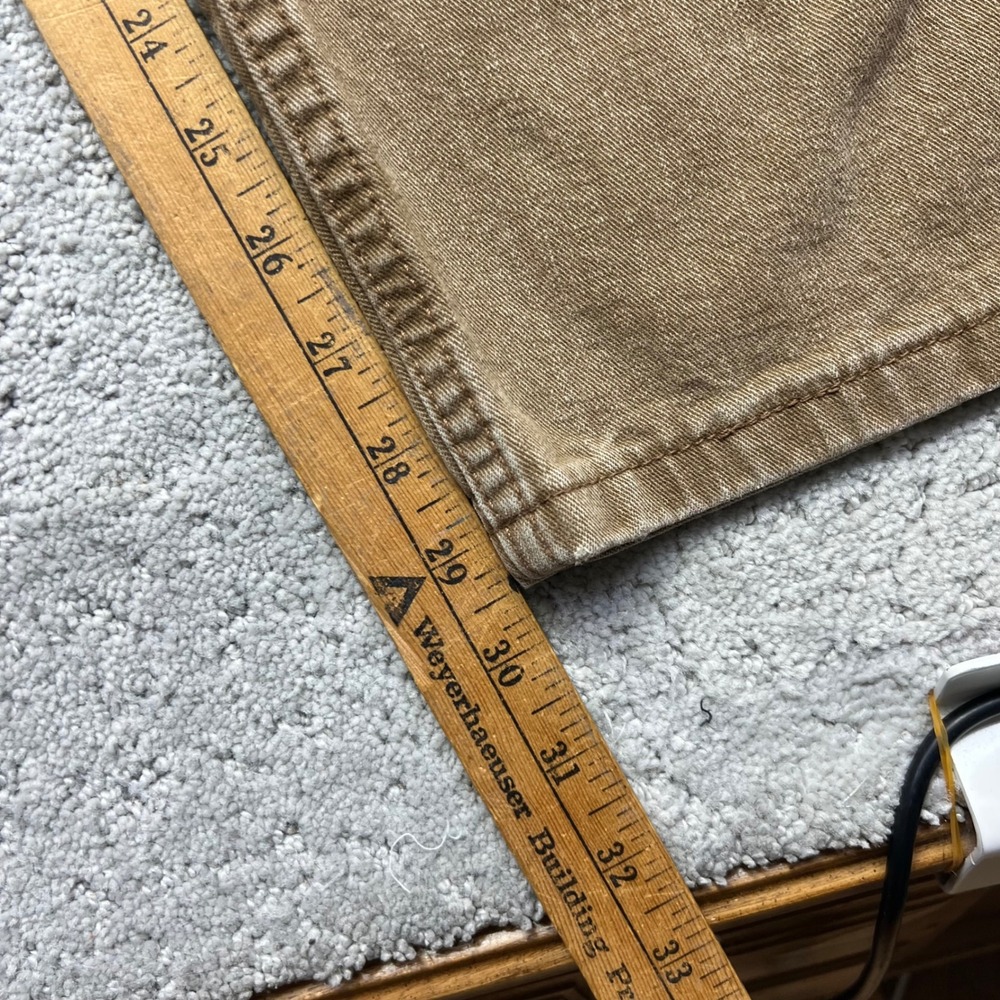 VINTAGE Lee Dungarees Carpenter Jeans Mens 36x30 Tan Cotton Canvas Workwear - Picture 13 of 16